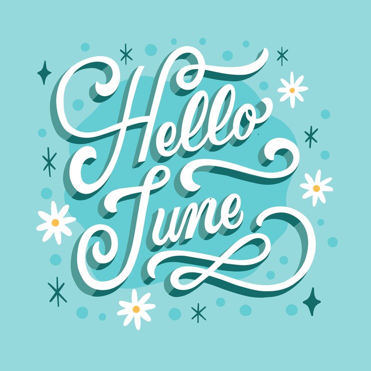 Vector Gratis hand drawn hello june lettering