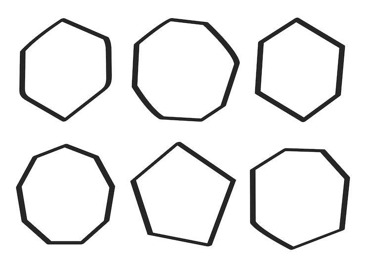 Vector Gratis hand drawn hexagons set