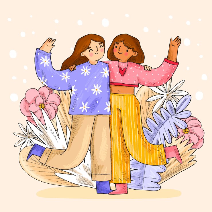 Vector Gratis hand drawn illustration for dia del amigo celebration