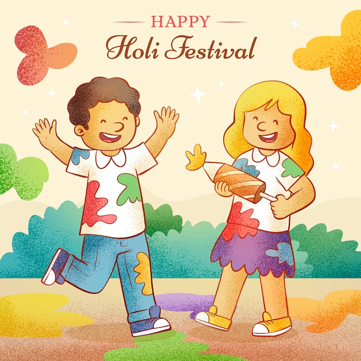 Vector Gratis hand drawn illustration for holi festival celebration