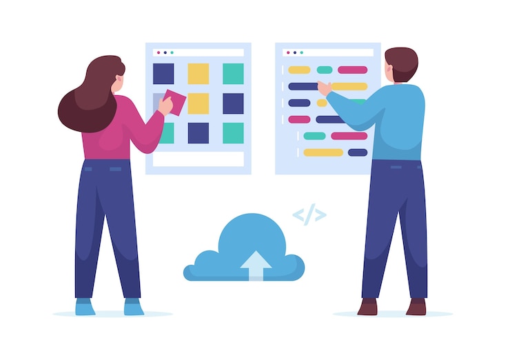 Vector Gratis hand drawn illustration web developers