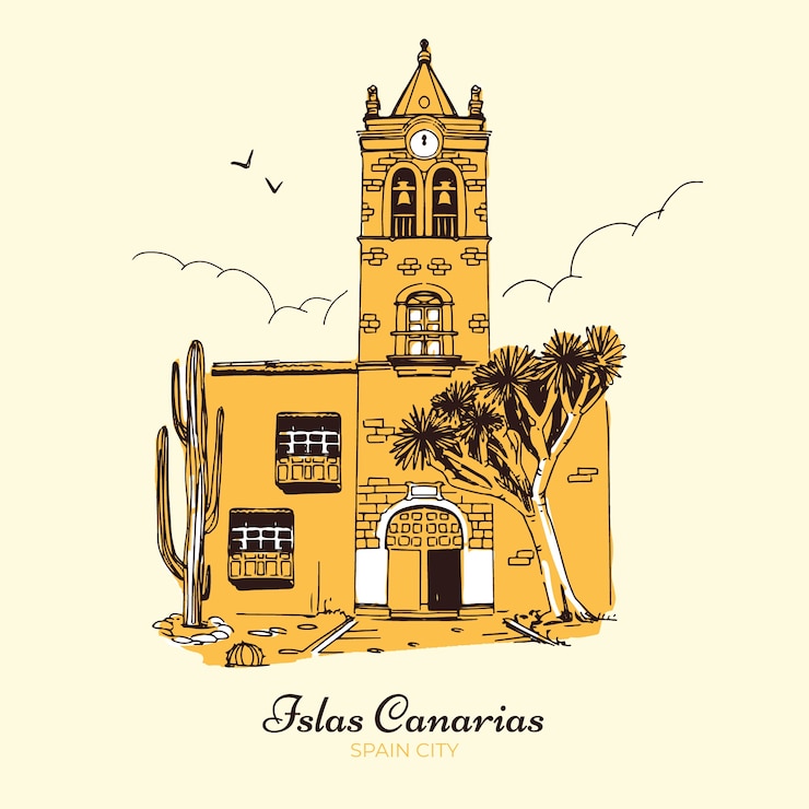 Vector Gratis hand drawn islas canarias illustration