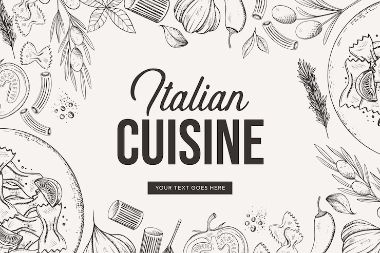 Vector Gratis hand drawn italian cuisine