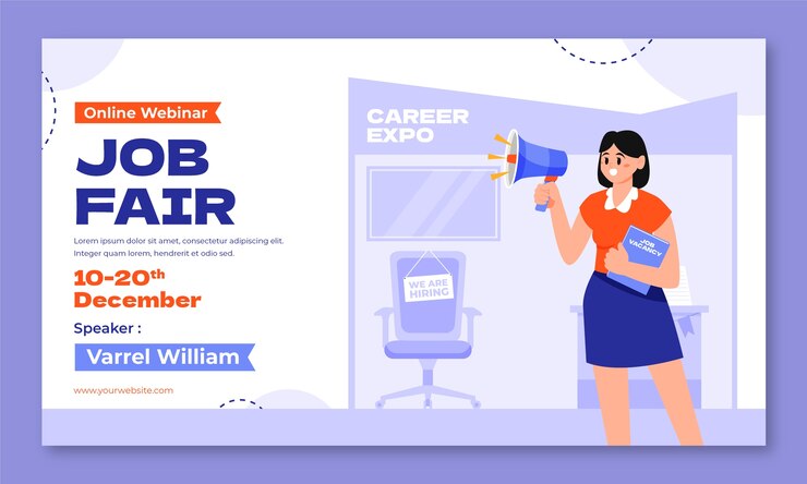 Vector Gratis hand drawn job fair   webinar