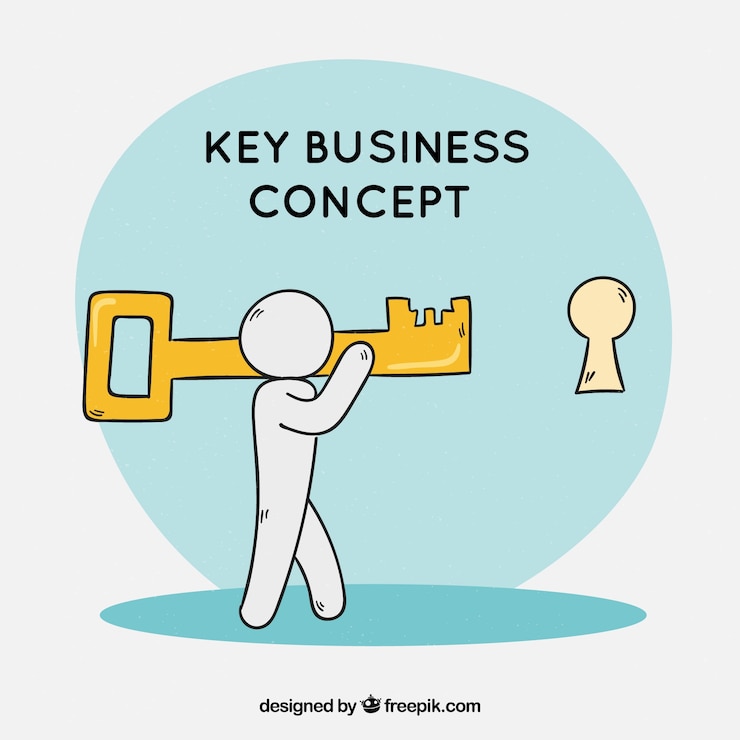 Vector Gratis hand drawn key business concept