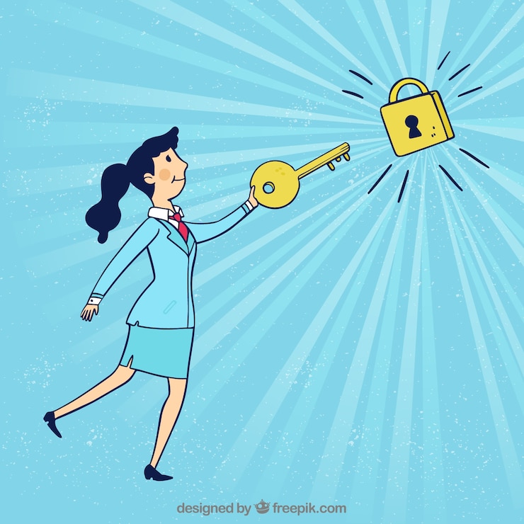 Vector Gratis hand drawn key business concept