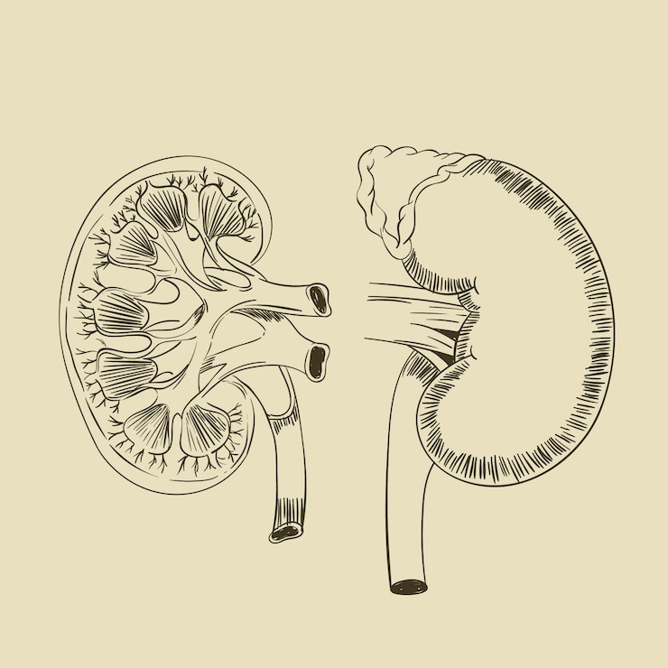Vector Gratis hand drawn kidney drawing illustration