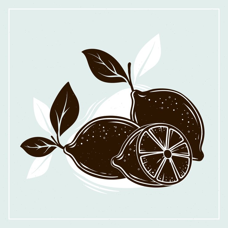 Vector Gratis hand drawn lemon silhouette illustration