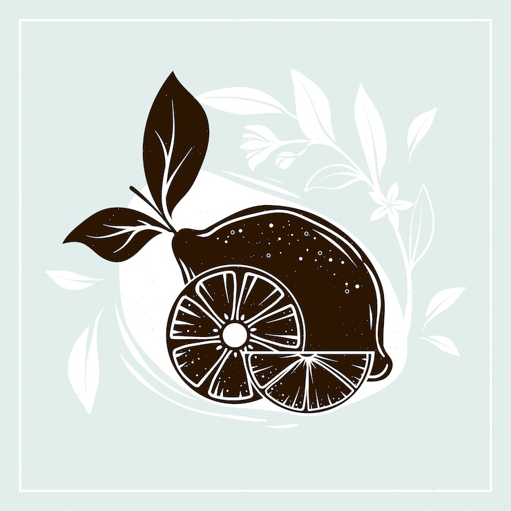 Vector Gratis hand drawn lemon silhouette illustration