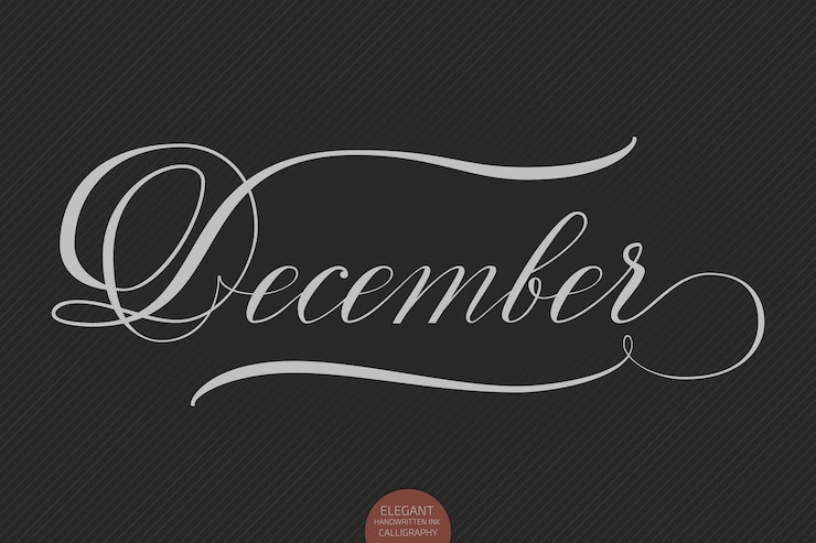 Vector Gratis hand drawn lettering december. elegant modern handwritten calligraphy. vector ink illustration.