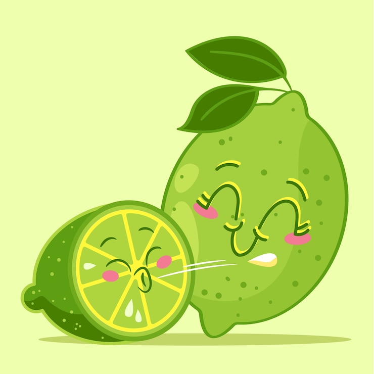 Vector Gratis hand drawn lime  cartoon illustration