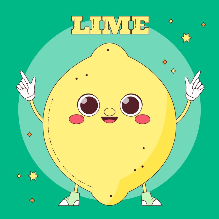 Vector Gratis hand drawn lime  cartoon illustration