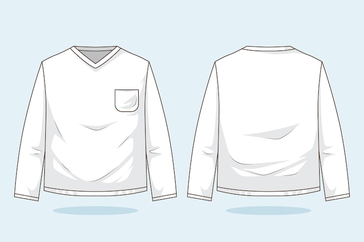 Vector Gratis hand drawn long sleeve t-shirt outline illustration