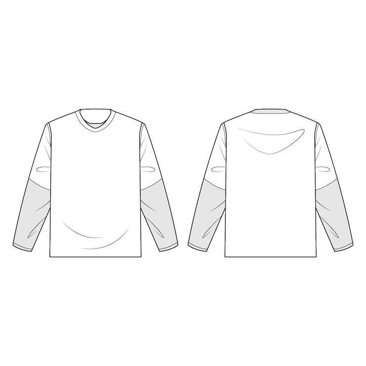 Vector Gratis hand drawn long sleeve t-shirt outline illustration