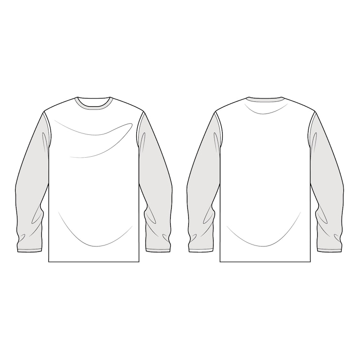 Vector Gratis hand drawn long sleeve t-shirt outline illustration