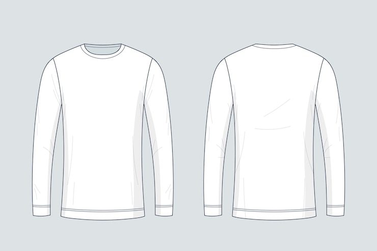 Vector Gratis hand drawn long sleeve t-shirt outline illustration