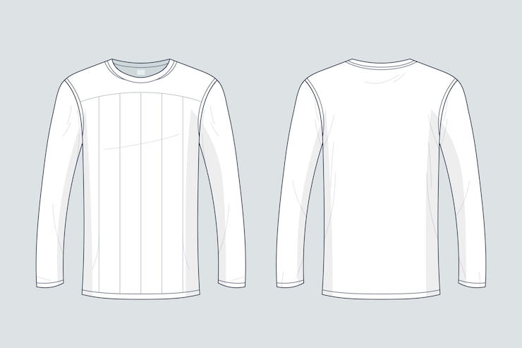 Vector Gratis hand drawn long sleeve t-shirt outline illustration