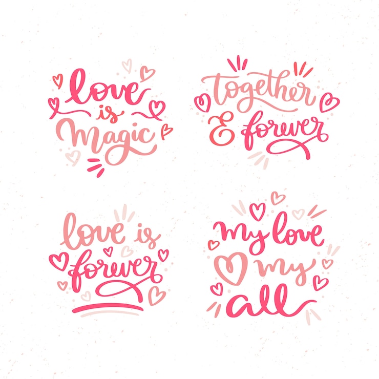 Vector Gratis hand drawn love lettering collection