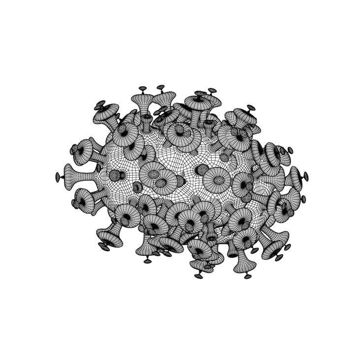 Vector Gratis hand drawn low poly wireframe coronavirus bacteria cell icon 2019ncov novel coronavirus bacteria no infection and stop coronavirus concepts dangerous coronavirus cell in china