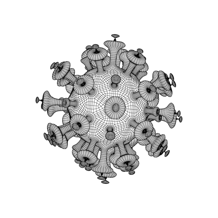 Vector Gratis hand drawn low poly wireframe coronavirus bacteria cell icon 2019ncov novel coronavirus bacteria no infection and stop coronavirus concepts dangerous coronavirus cell in china