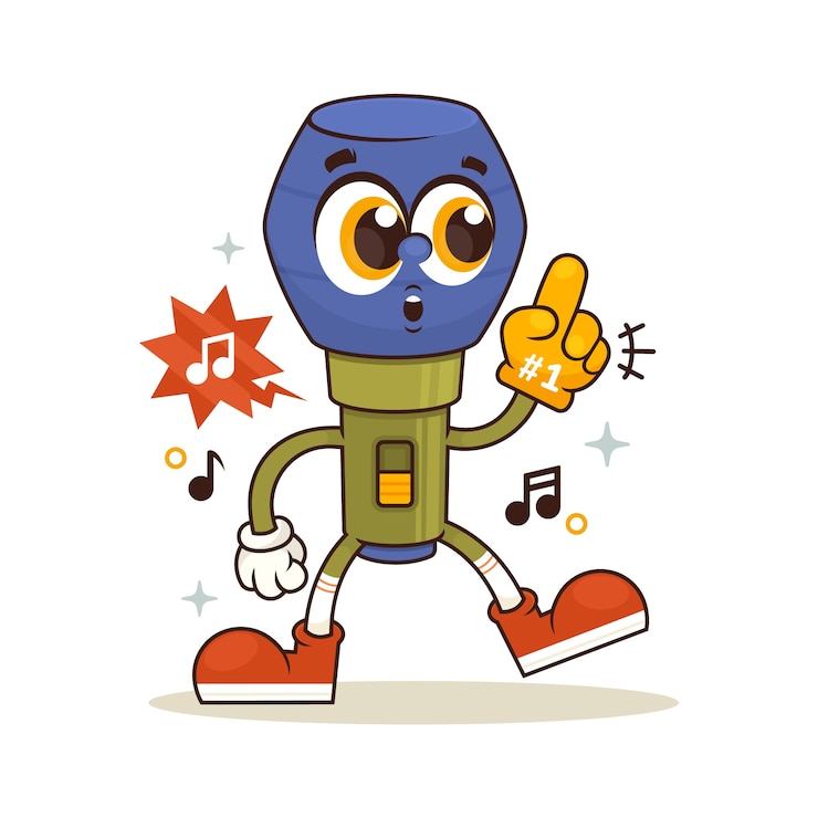 Vector Gratis hand drawn microphone cartoon illustration