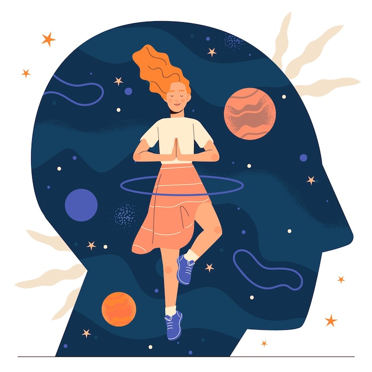 Vector Gratis hand drawn mindfulness concept with characters