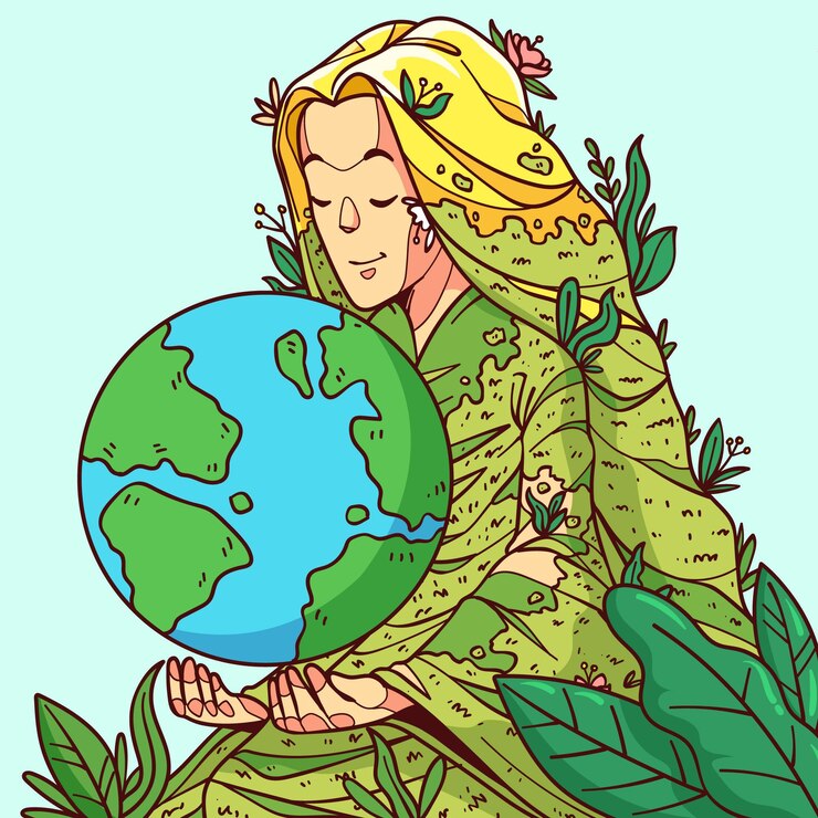 Vector Gratis hand drawn mother earth day illustration