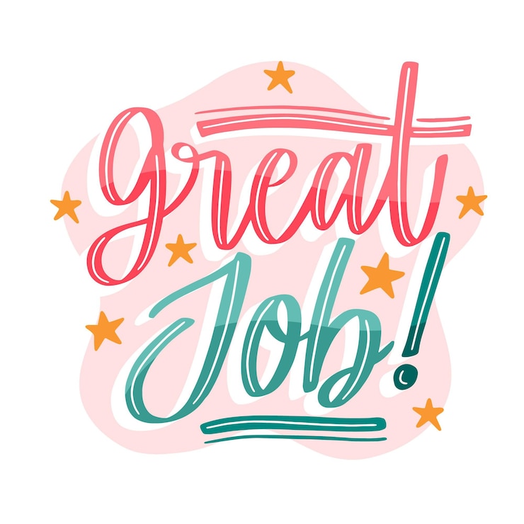Vector Gratis hand drawn motivational great job lettering