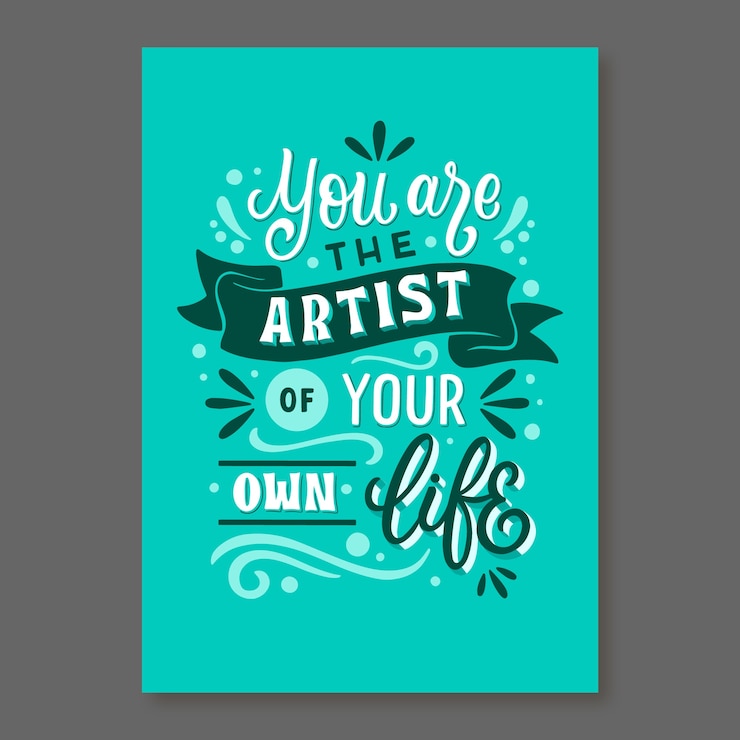 Vector Gratis hand drawn motivational poster template