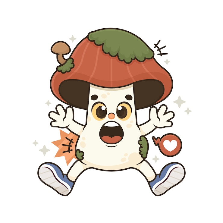 Vector Gratis hand drawn mushroom  cartoon illustration