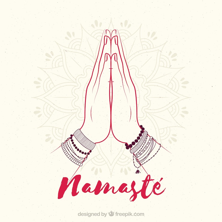 Vector Gratis hand drawn namaste gesture