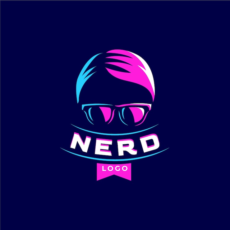 Vector Gratis hand drawn nerd logo template