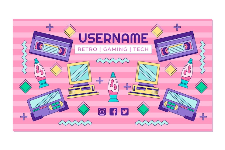Vector Gratis hand drawn nostalgic 90's youtube channel