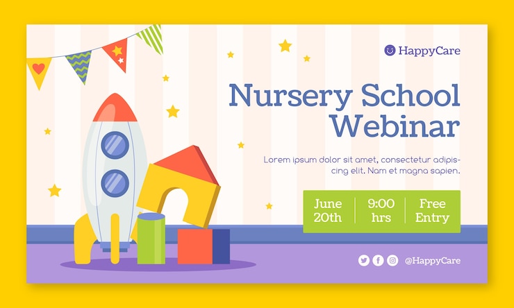 Vector Gratis hand drawn nursery school webinar