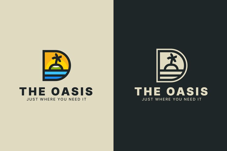 Vector Gratis hand drawn oasis logo