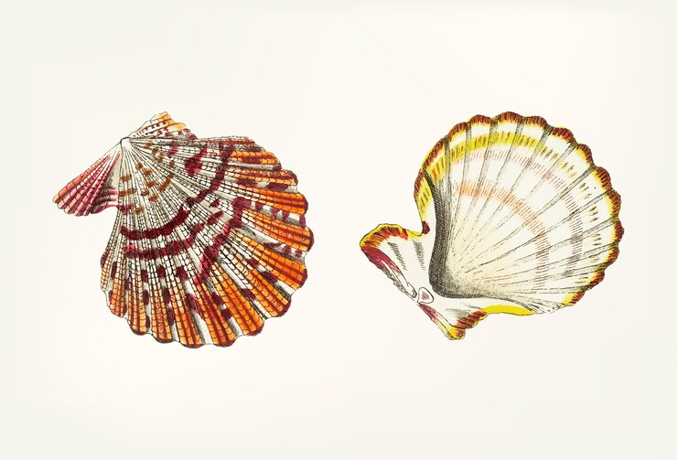 Vector Gratis hand drawn of scallop shell
