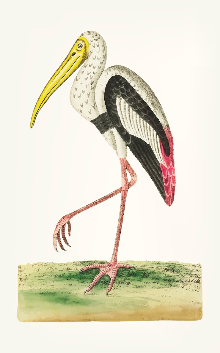 Vector Gratis hand drawn of white ibis