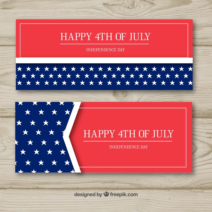 Vector Gratis hand drawn pack of usa indepence banners