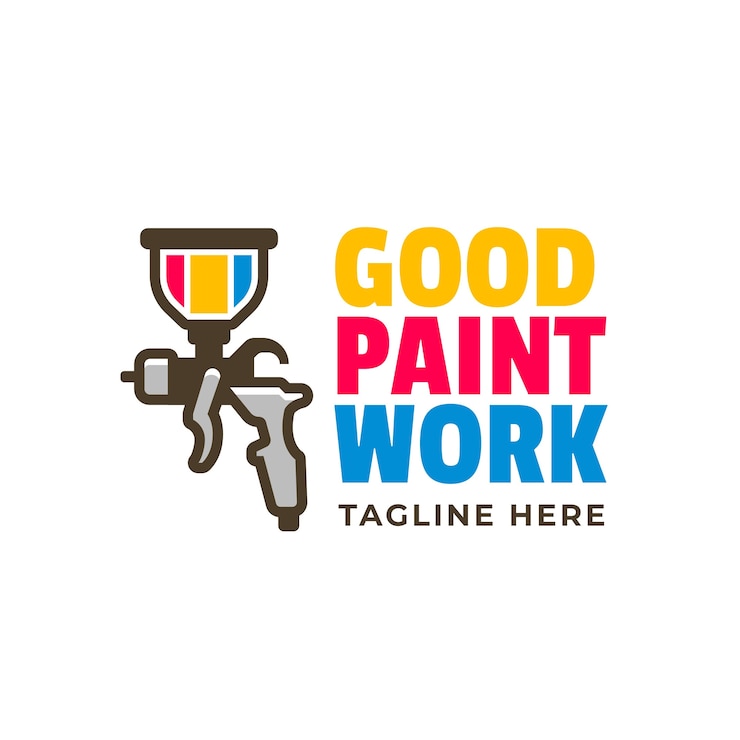 Vector Gratis hand drawn  paint gun logo design