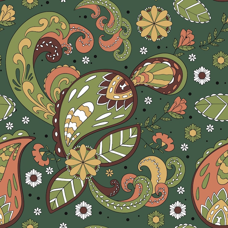 Vector Gratis hand drawn  paisley pattern illustration