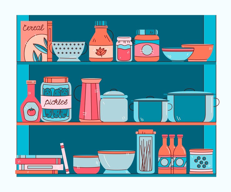 Vector Gratis hand drawn pantry illustration