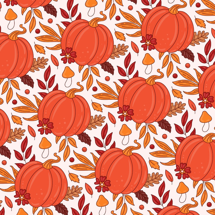 Vector Gratis hand drawn pattern design for fall season