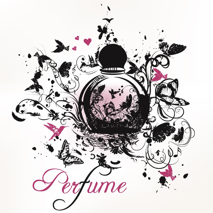Vector Gratis hand drawn perfume ornamental background