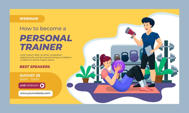 Vector Gratis hand drawn personal trainer webinar