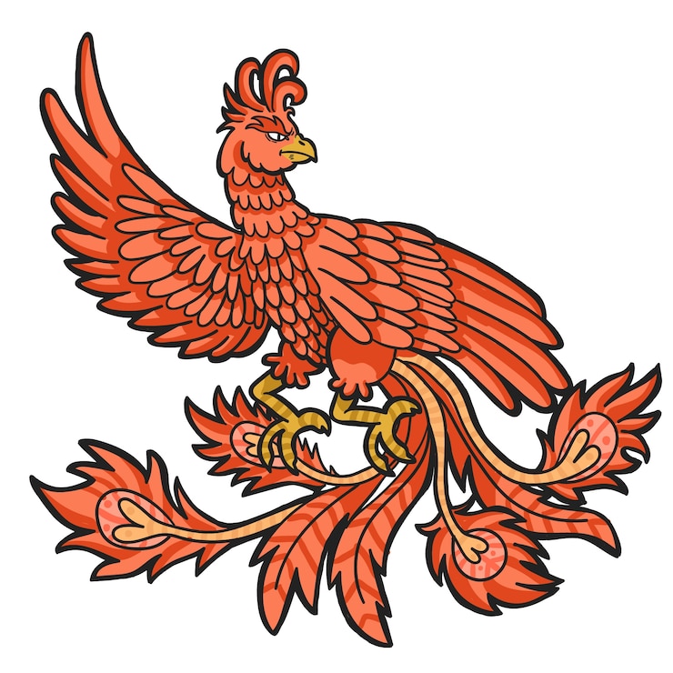 Vector Gratis hand-drawn phoenix concept