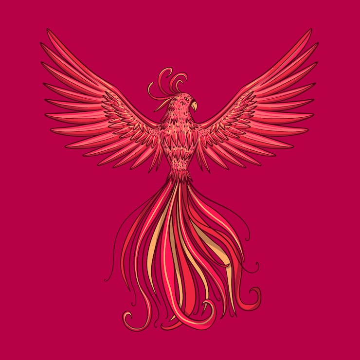 Vector Gratis hand drawn phoenix concept