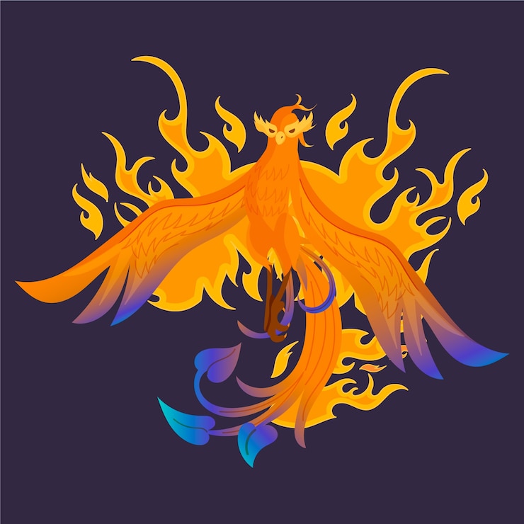 Vector Gratis hand drawn phoenix illustration