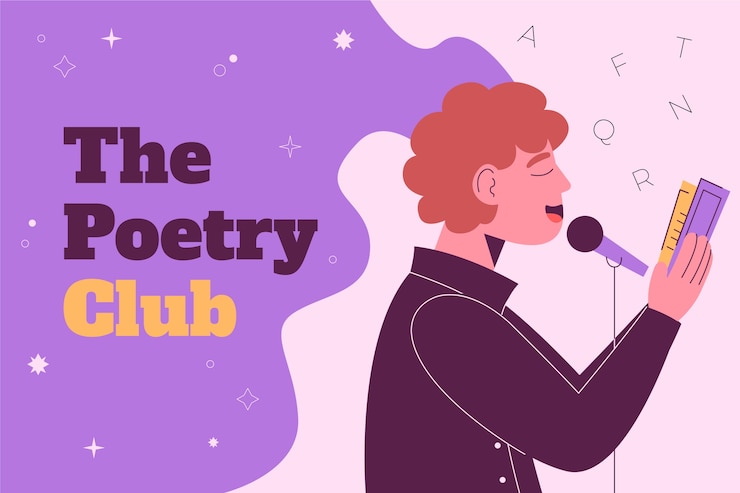 Vector Gratis hand drawn poetry club background