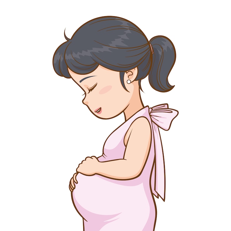 Vector Gratis hand drawn pregnant woman cartoon illustration