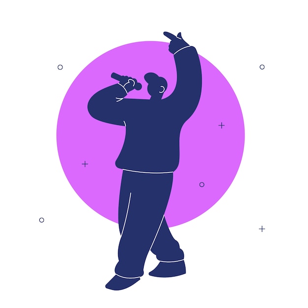 hand drawn rapper  silhouette